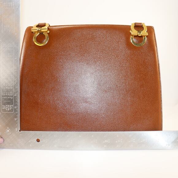 Salvatore Ferragamo Vintage Brown Leather Shoulder Bag Made in Italy - Picture 10 of 10